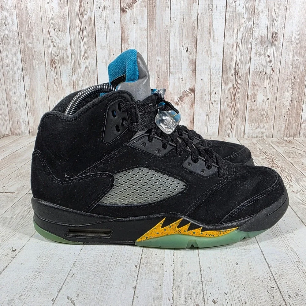 Jordan 5 Retro Aqua Black Nubuck Sneakers DD0587-047 Mens